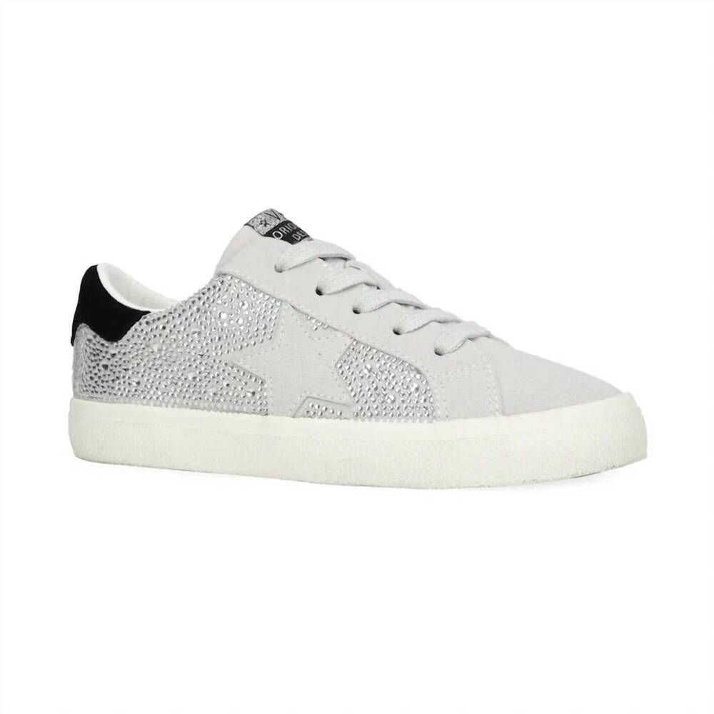 NEW VINTAGE HAVANA kid's valery glitter star sneakers in silver